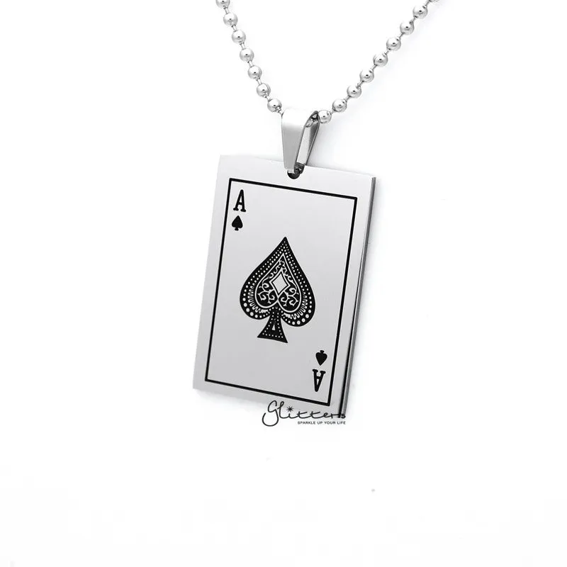 Stainless Steel Ace of Spades Card Pendant