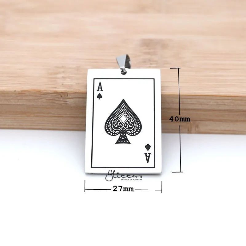 Stainless Steel Ace of Spades Card Pendant