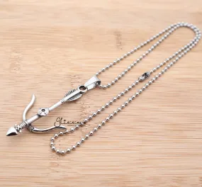 Stainless Steel Bow and Arrow Pendant