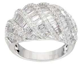 Sterling Silver Diamonique 2.00 CT Baguette Ring