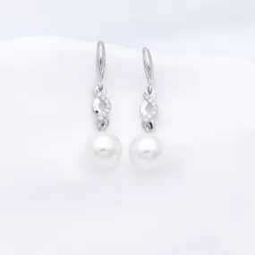 Sterling Silver Infinity Charm with Pearl Hook Earrings