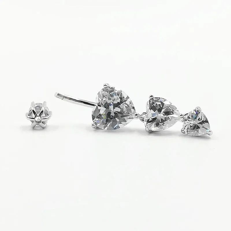 Sterling Silver Zircon Belly Button Rings