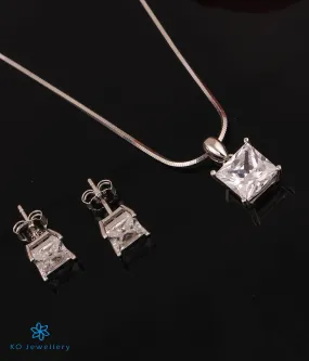 The Knox Solitaire Silver Pendant Set