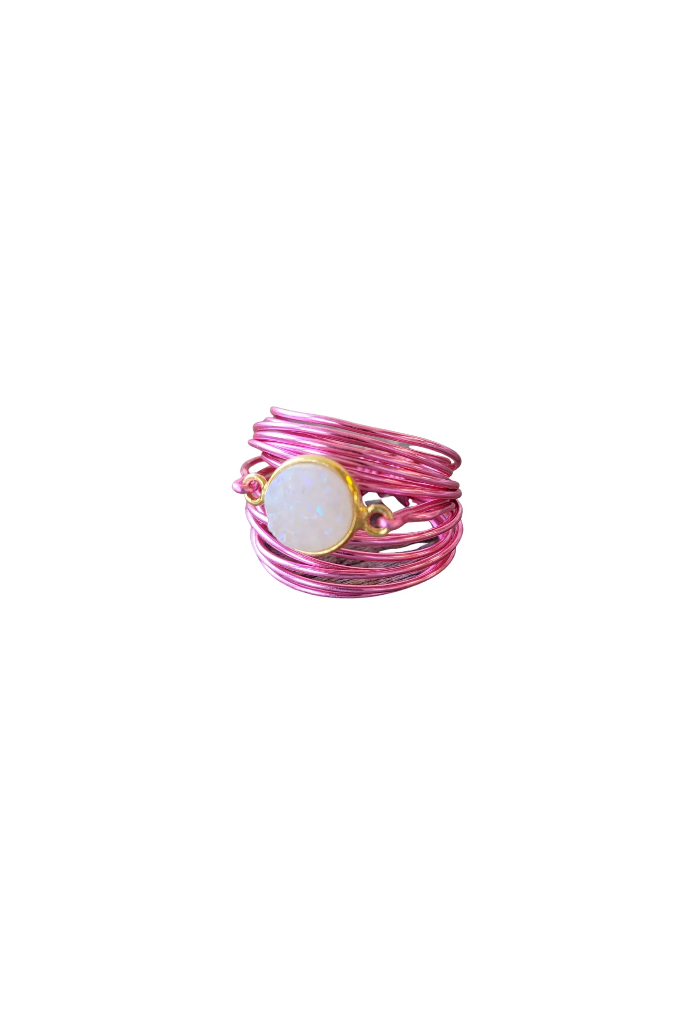 Torrey Ring in Hot Pink with White Druzy