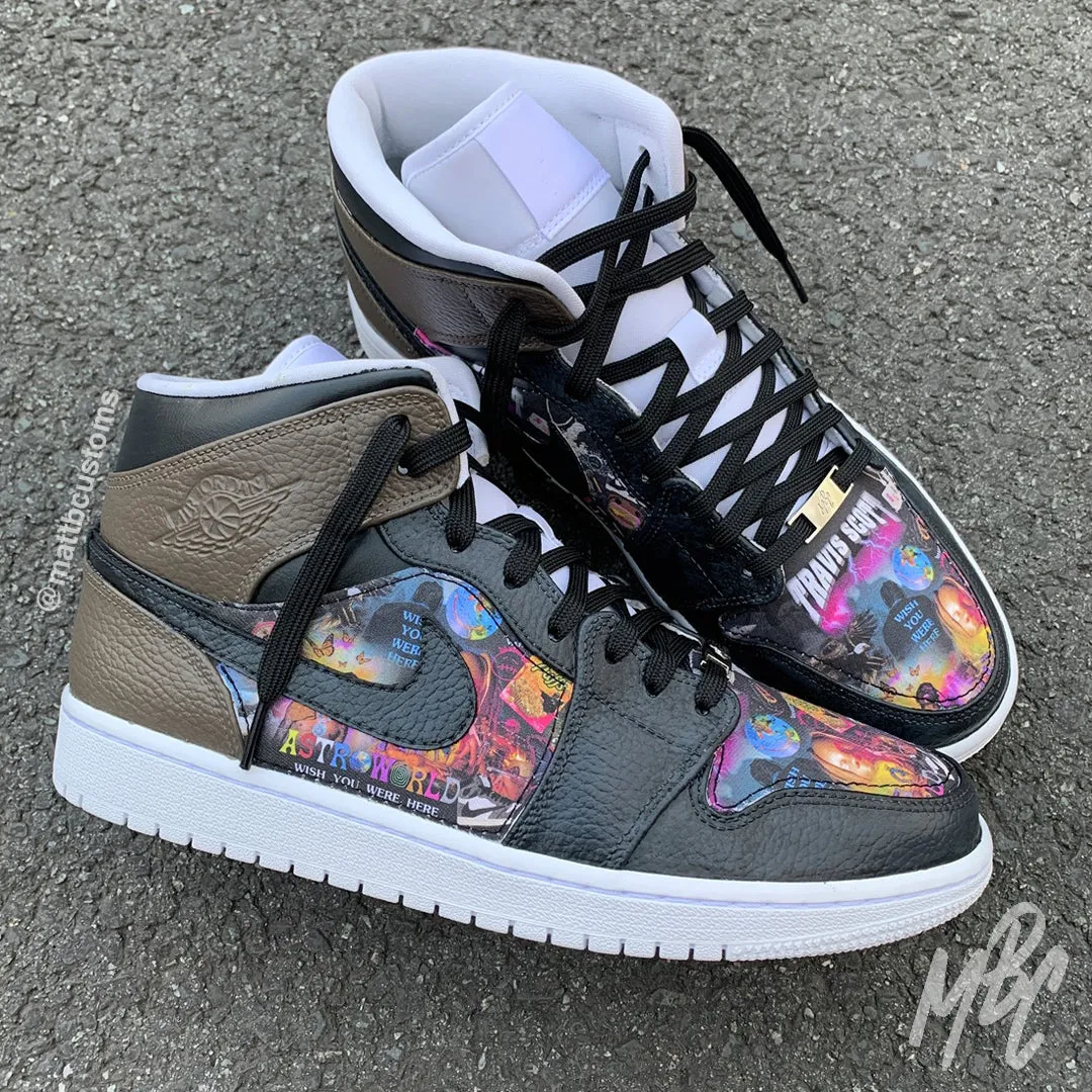 Travis Scott Collage - Jordan 1 Mid Custom