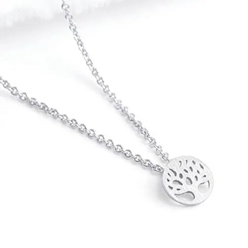 Tree of Life Small Necklace in Silver Color