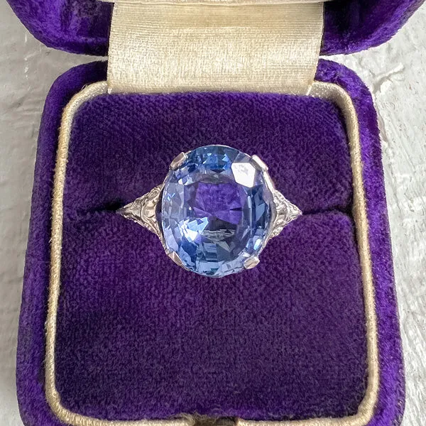 Vintage Oval Sapphire Filigree Ring