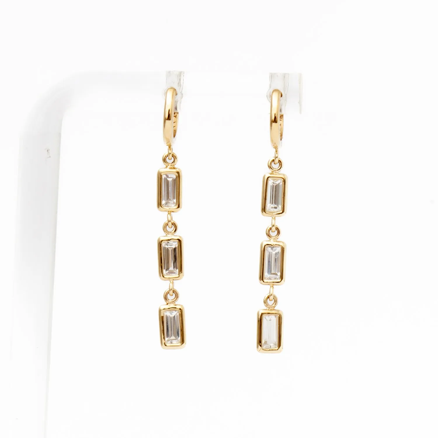 White Sapphire Brick Brigade Strand Earrings