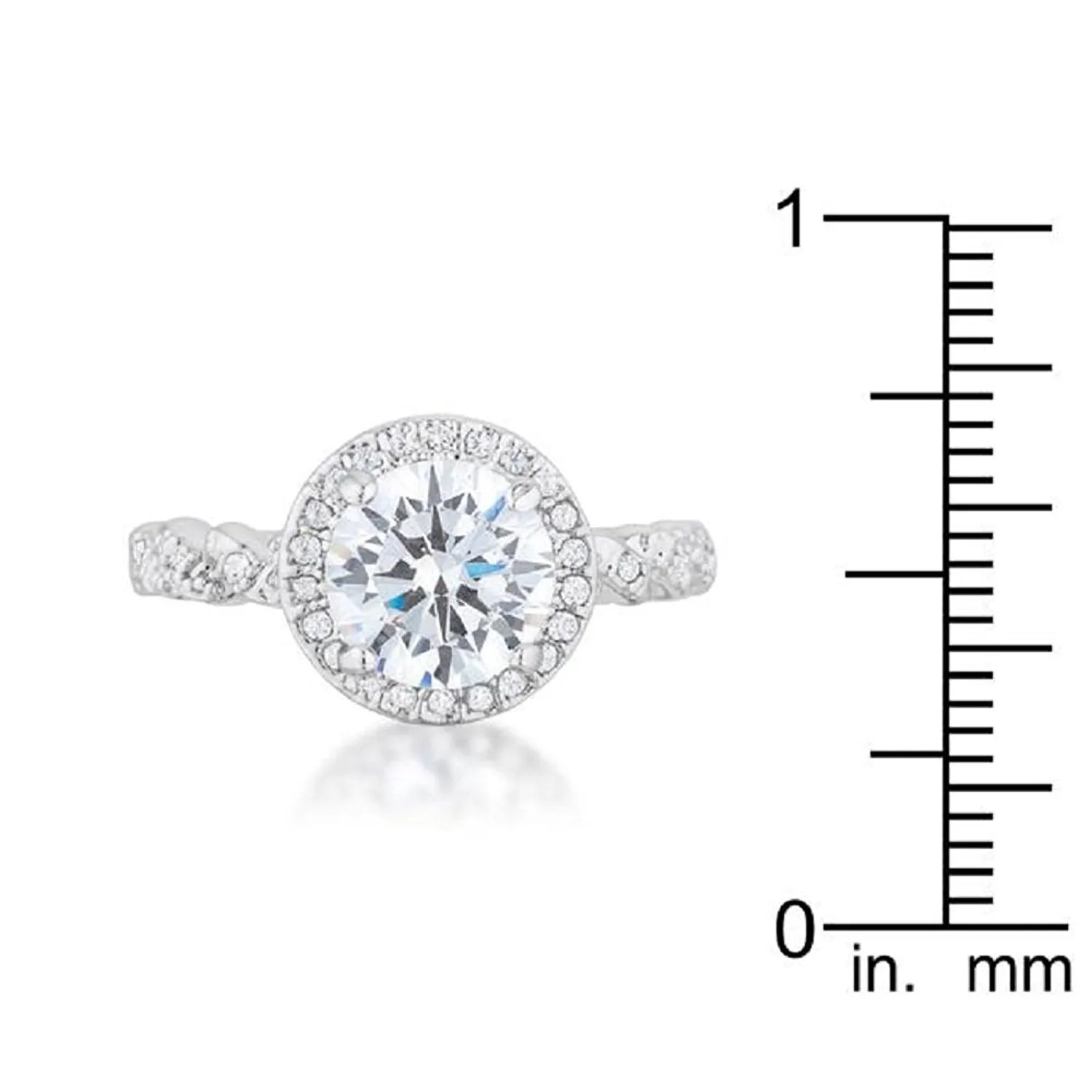 WildKlass 2.2ct Clear CZ Rhodium Plated Classic Ring