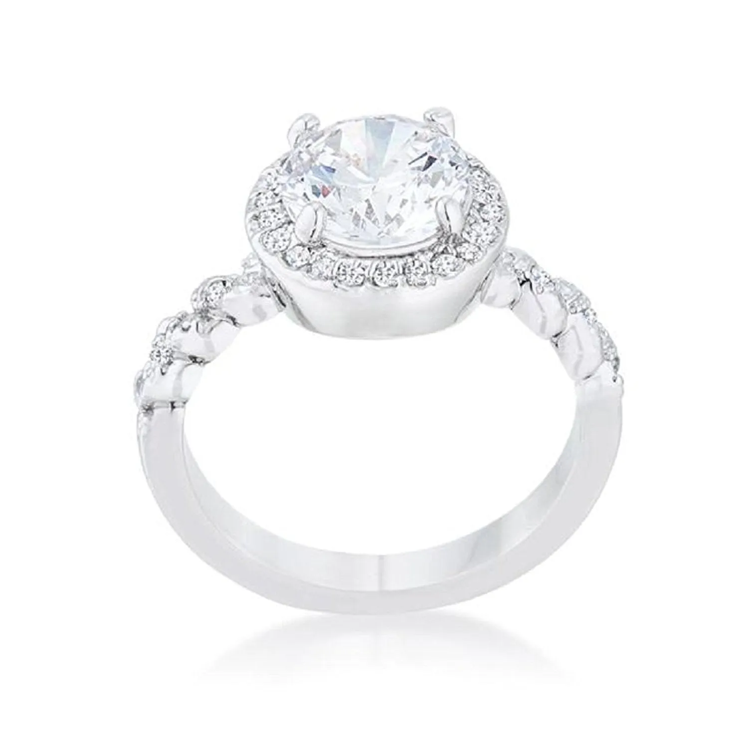 WildKlass 2.2ct Clear CZ Rhodium Plated Classic Ring